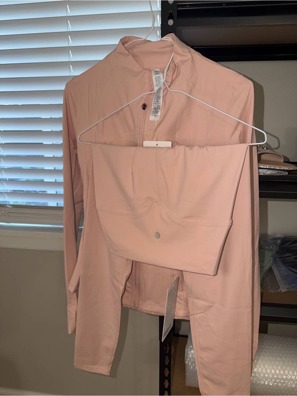 lululemon athletica Blush Pink Leggings & Crop Top Set